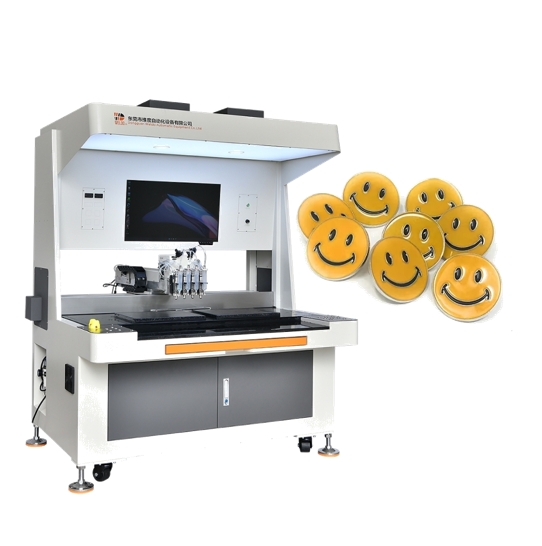 Happy Smile Face Enamel Badge Filling Machine